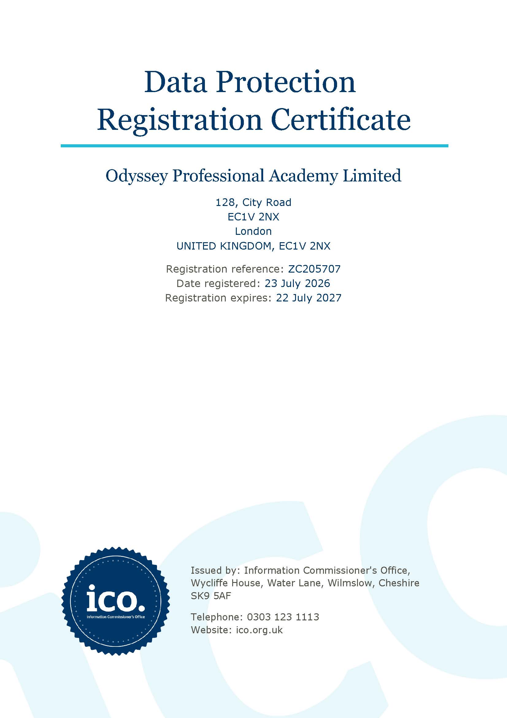 registration certificate zc205707